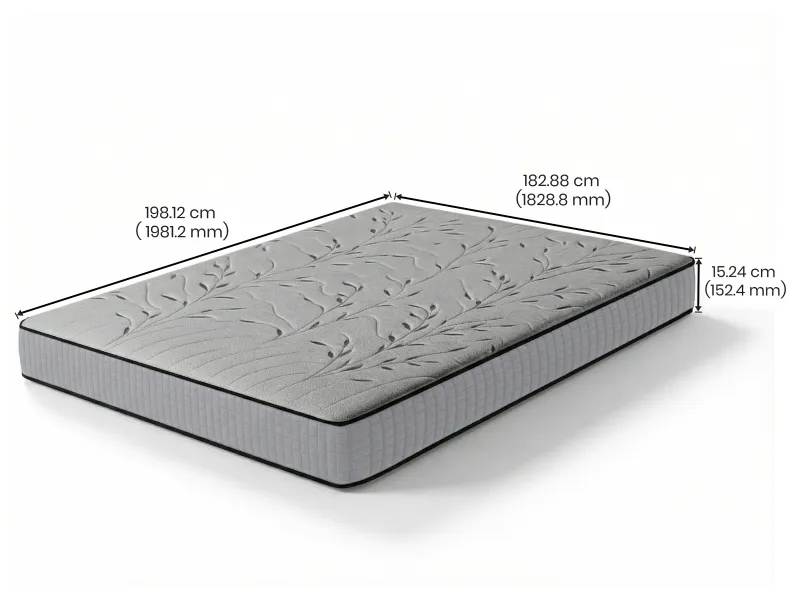 Rio Engineered Wood King Bed With Mattress King Latex Foam (78 x 72 x 6 inches)